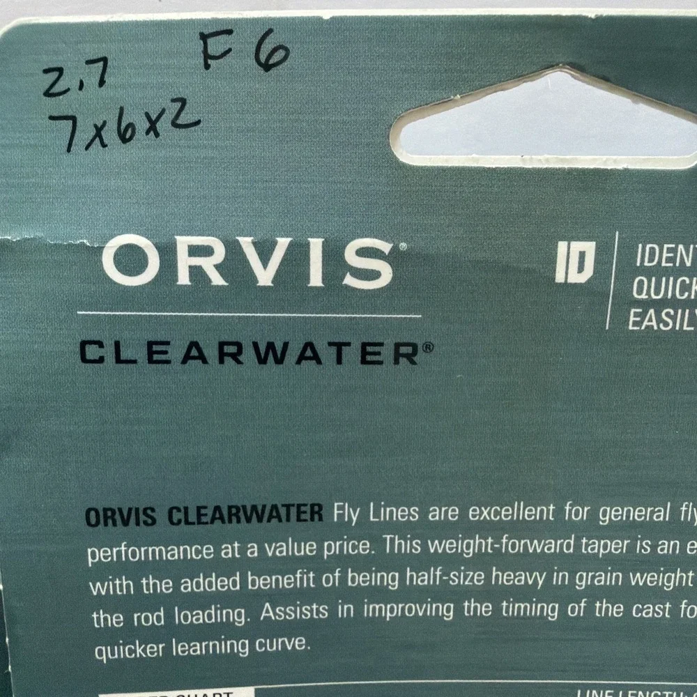 Orvis Clearwater Fly Line WF-3-F Moss 110GR Trout Floating Freshwater 2ZKE2103